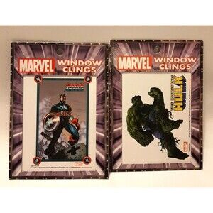 New 2003 Marvel Kalan Window Clings Decal Captain America Hulk Avengers MCU Gift